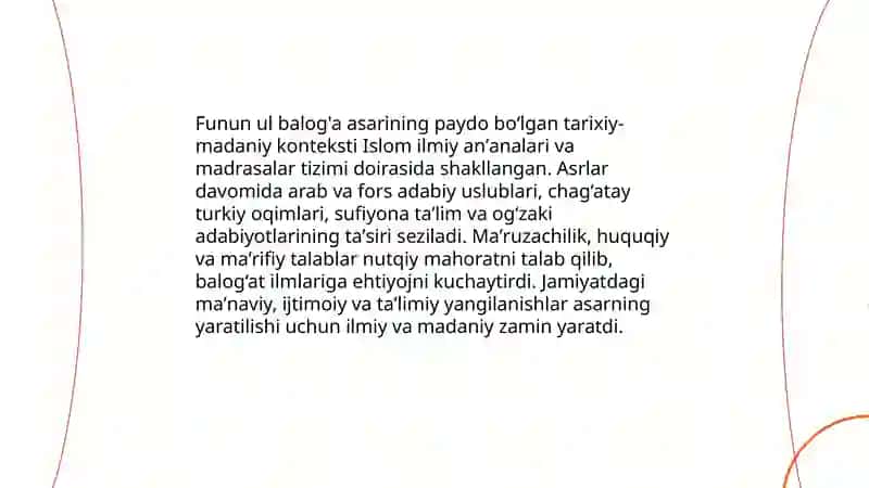 Shayx Axmad Taroziyning Funun ul balog'a asari 4