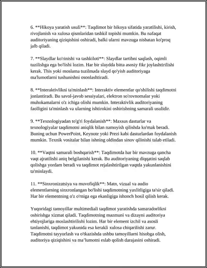 MULTIMEDIALI TAQDIMOT YARATISH 4