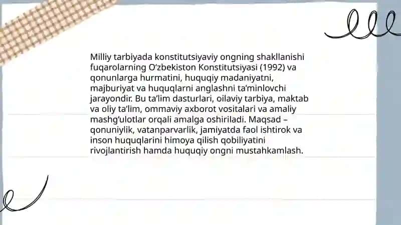 Milliy tarbiyada huquqiy tarbiya 4