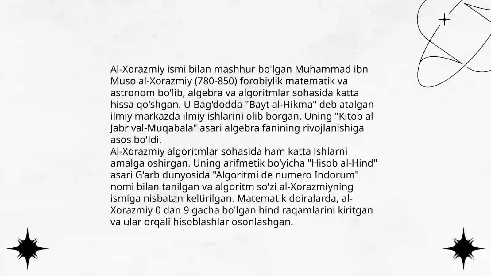 Al-Xorazmiyning hayoti 4