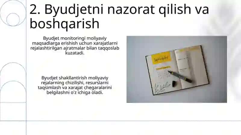 Xo'jalik yurutuvchi subyekt byujeti mohiyati va uni shakllantirish 4