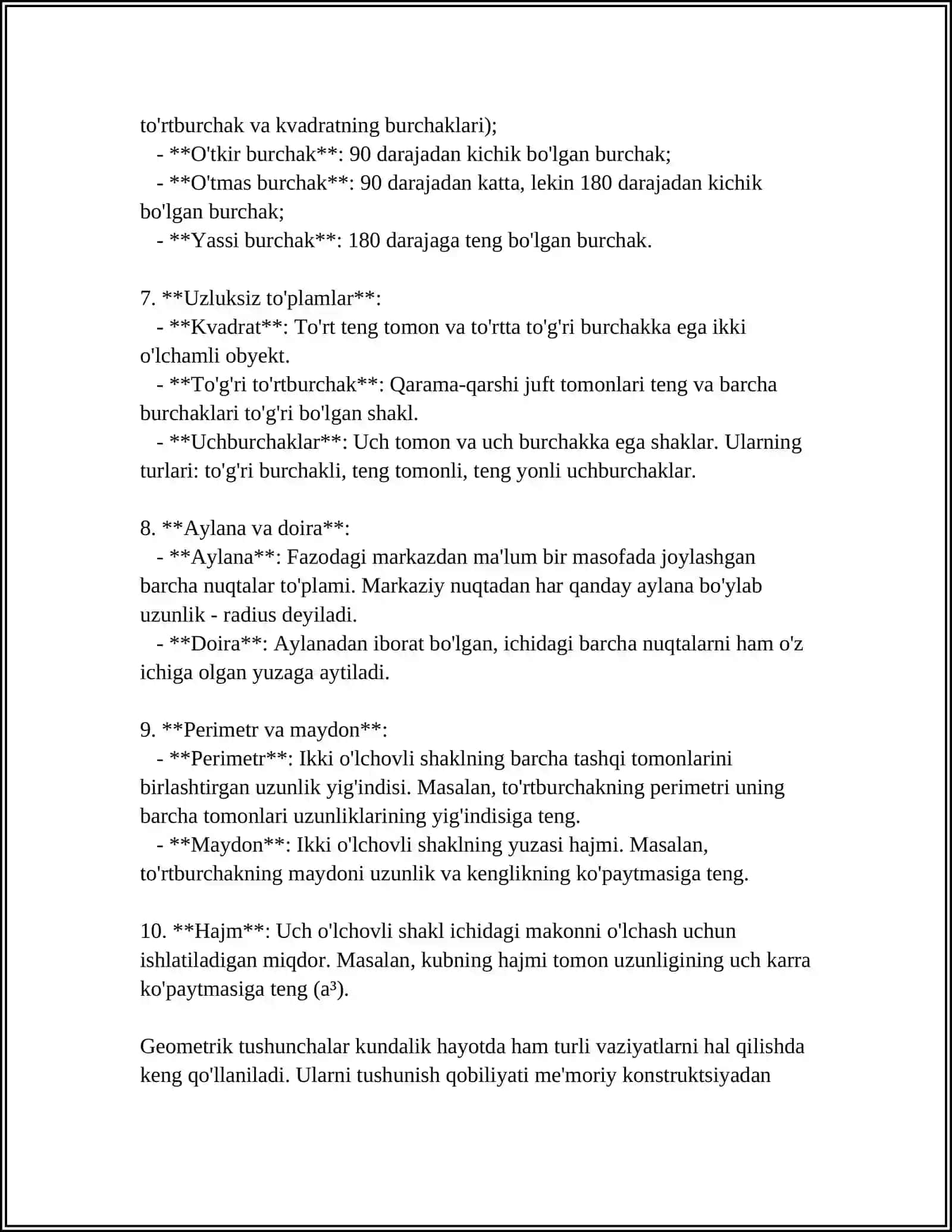 GEOMETRIK TUSHUNCHALAR VA BOSHQARUVNING DASTLABKI MATEMATIK MODELLARI 4