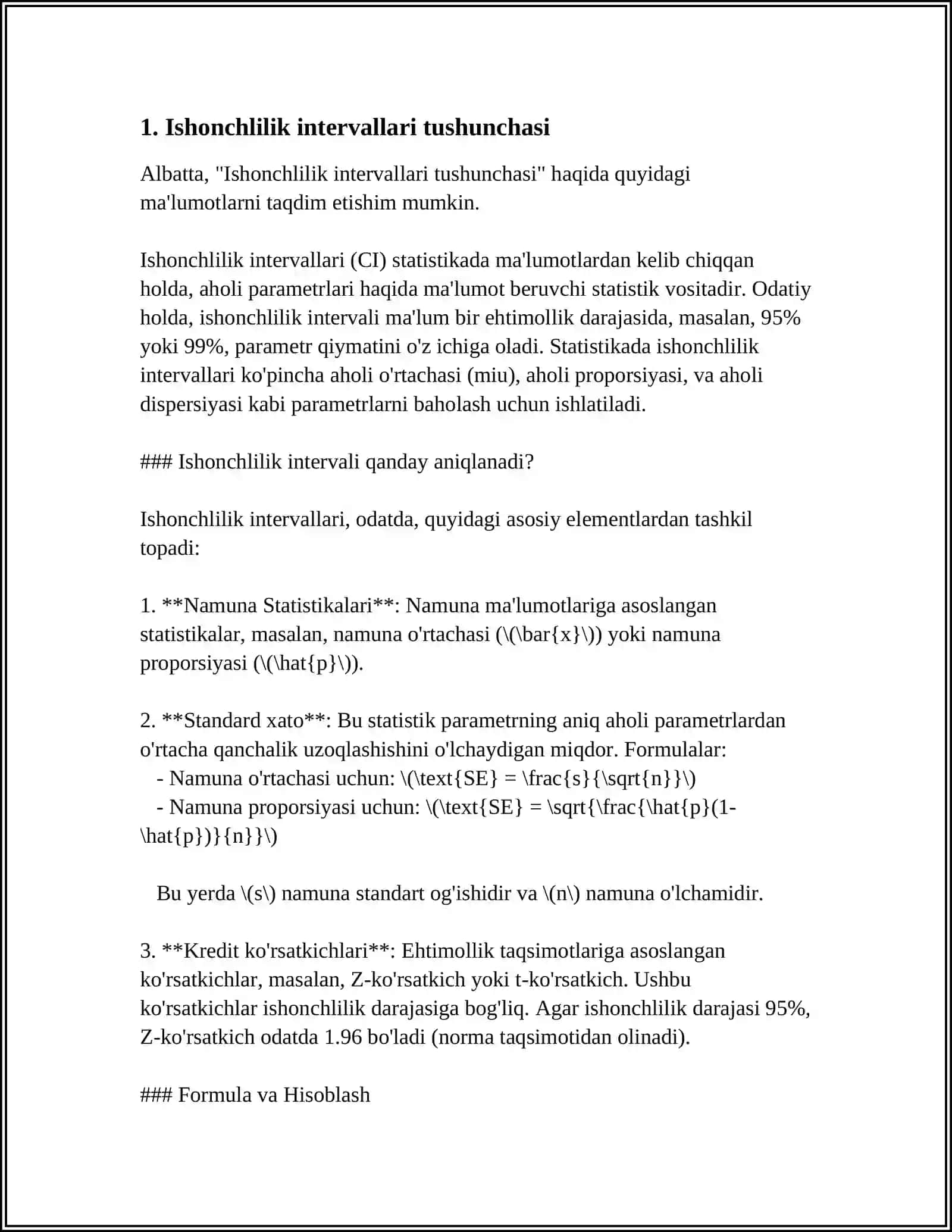 ISHONCHLILIK INTERVALLARI 4