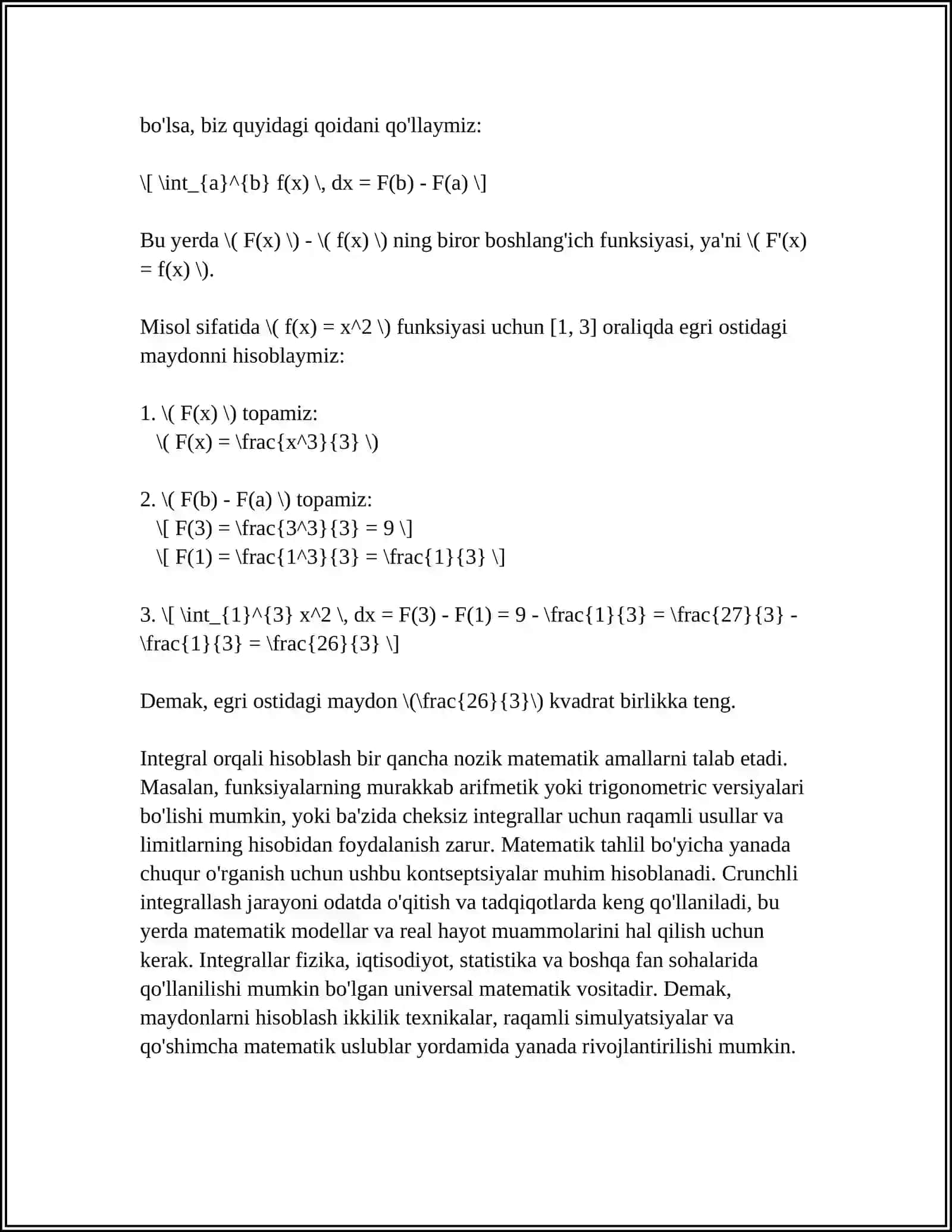 ANIQ INTEGRALNING GEOMETRIK VA MEXANIK TATBIQI 4