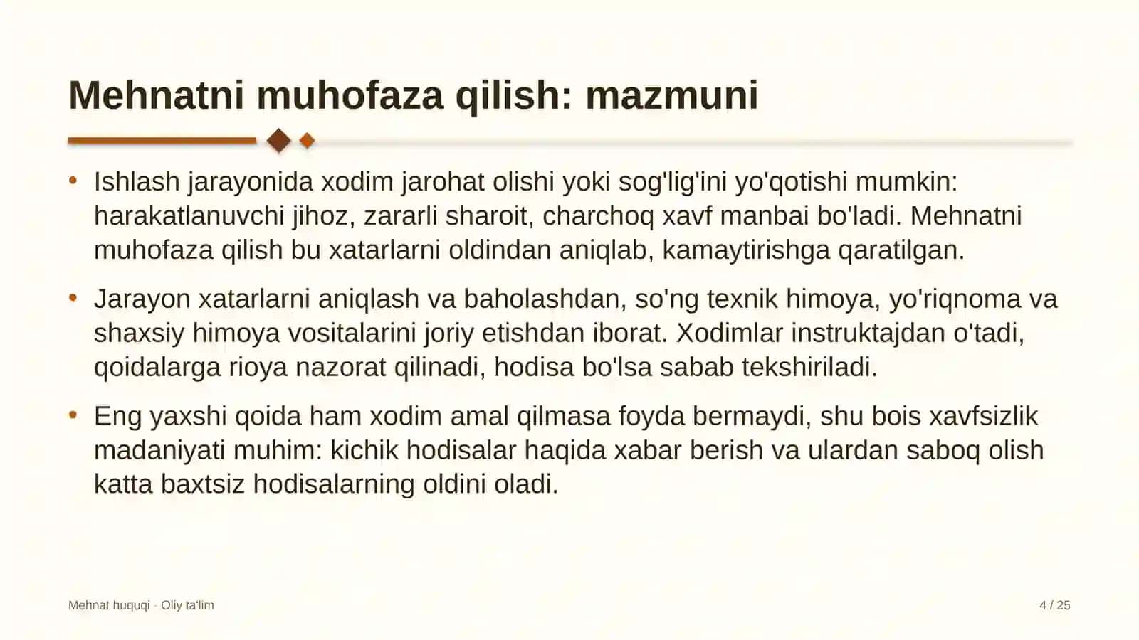 Ekologiya sohasida mehnatni muhofaza qilish 4