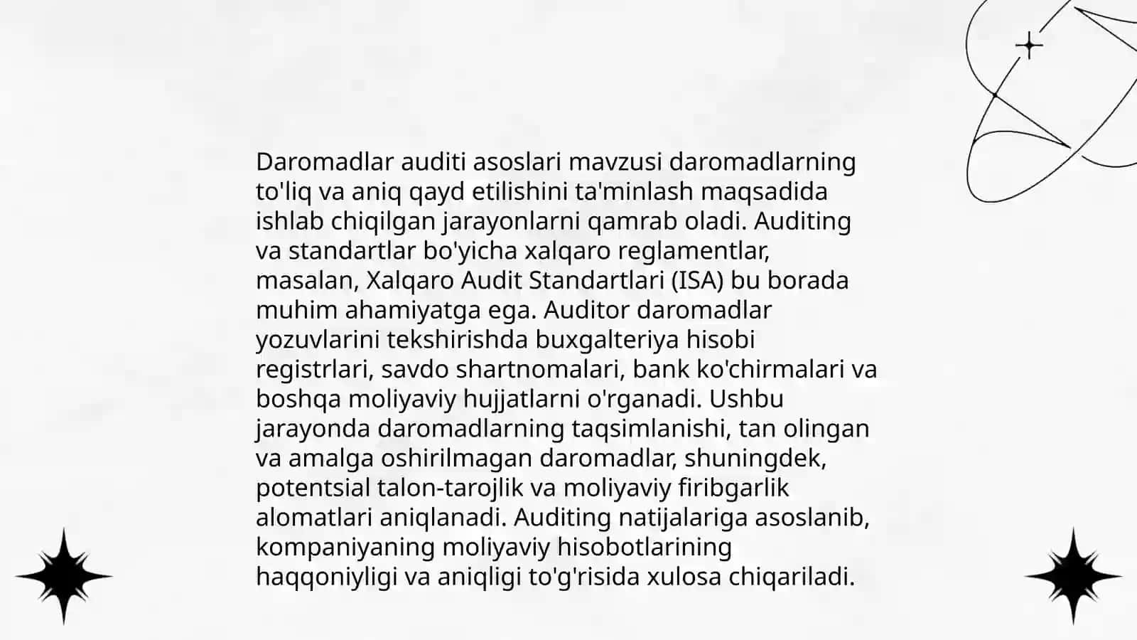 Daromadlar va xarajatlar auditi 4
