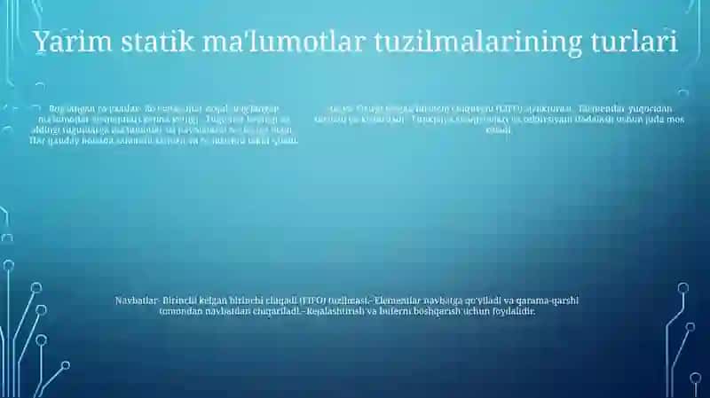 Yarimstatik Berilganlar Strukturasi 4