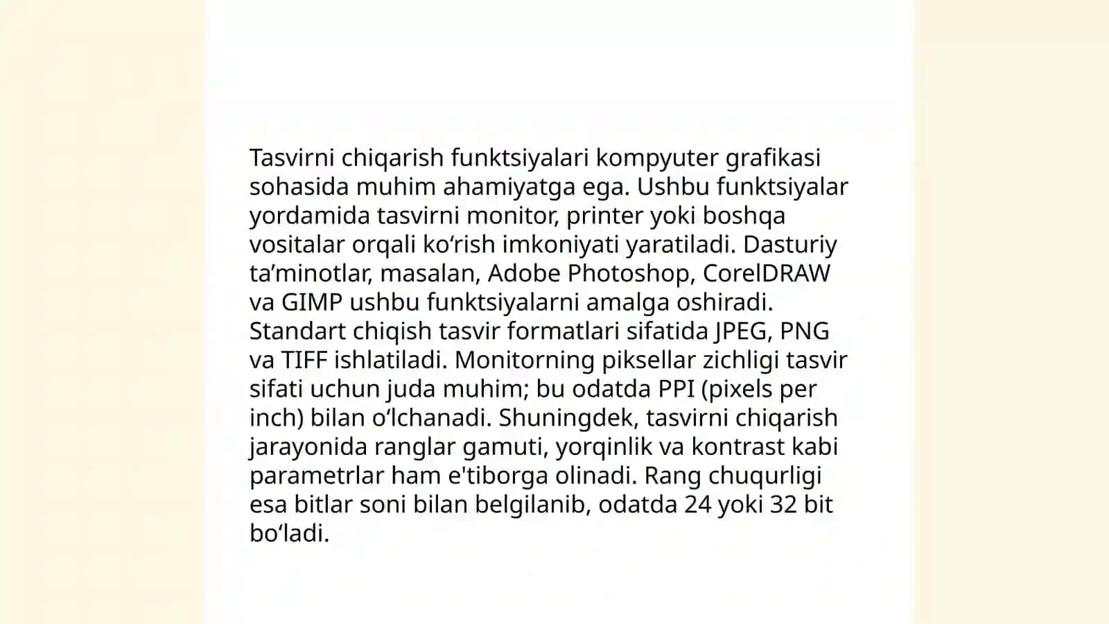 Tasvirni kiritish va chiqarish funksiyalari 4