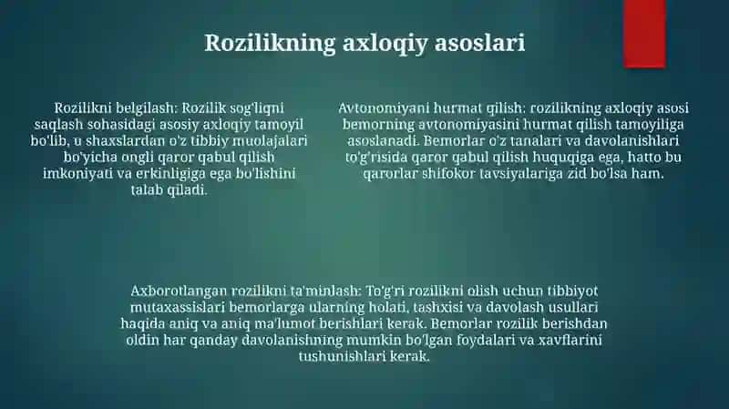 Farmasevtik Bioetikada Rozilik Tamoyilini Õrni 4