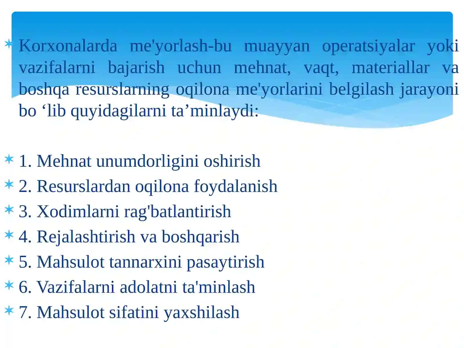 Me’yorlashtirish asoslari 4