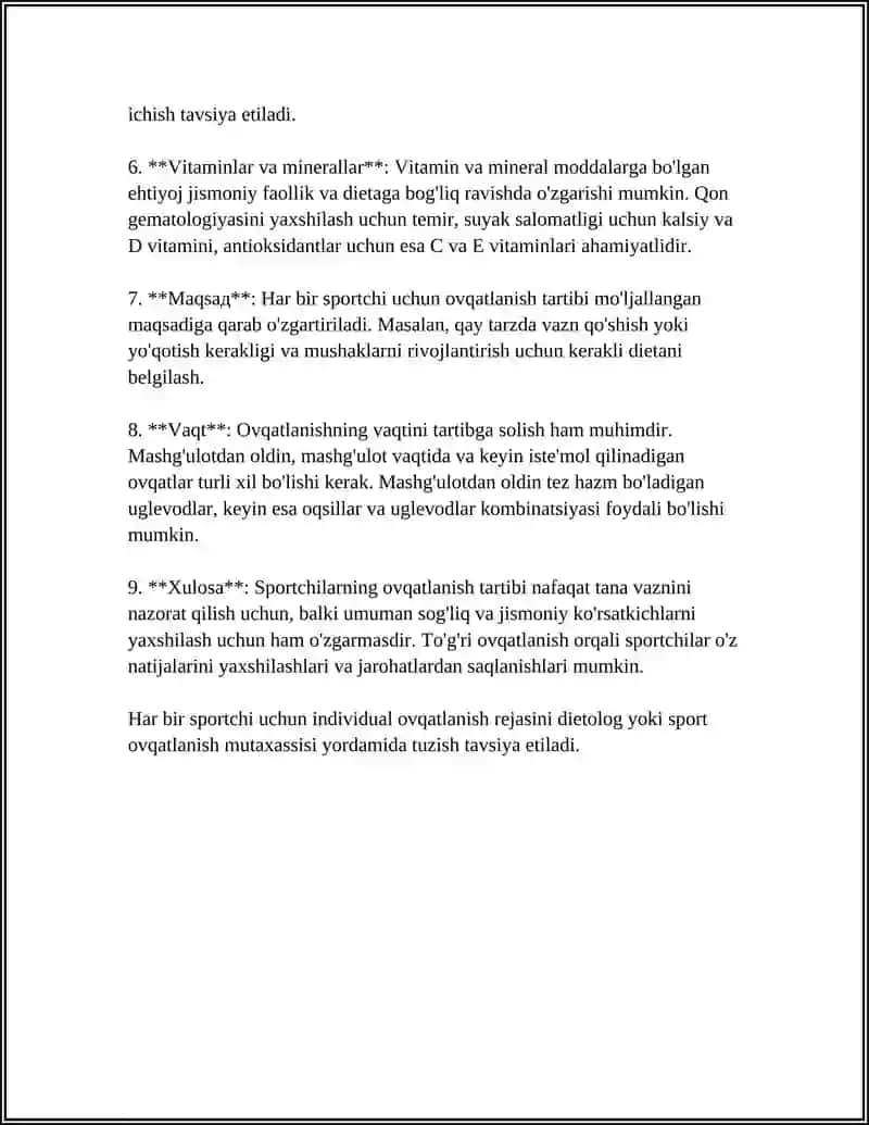 SPORTCHILAR OZIQLANISHI KIMYOSI 4