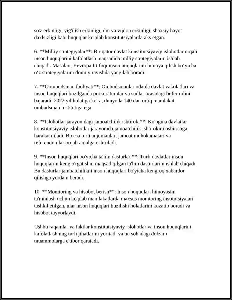 Konstitutsiyaviy Islohotlar va Inson Huquqlari 4