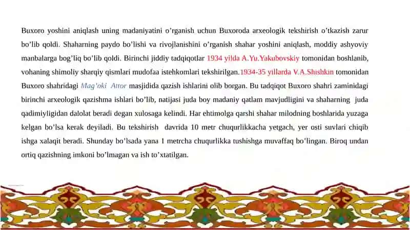 Buxoro shahrining arxeologik o’rganilishi 4