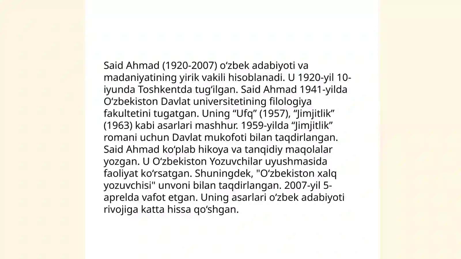 Said Ahmad hayoti va ijodi 4