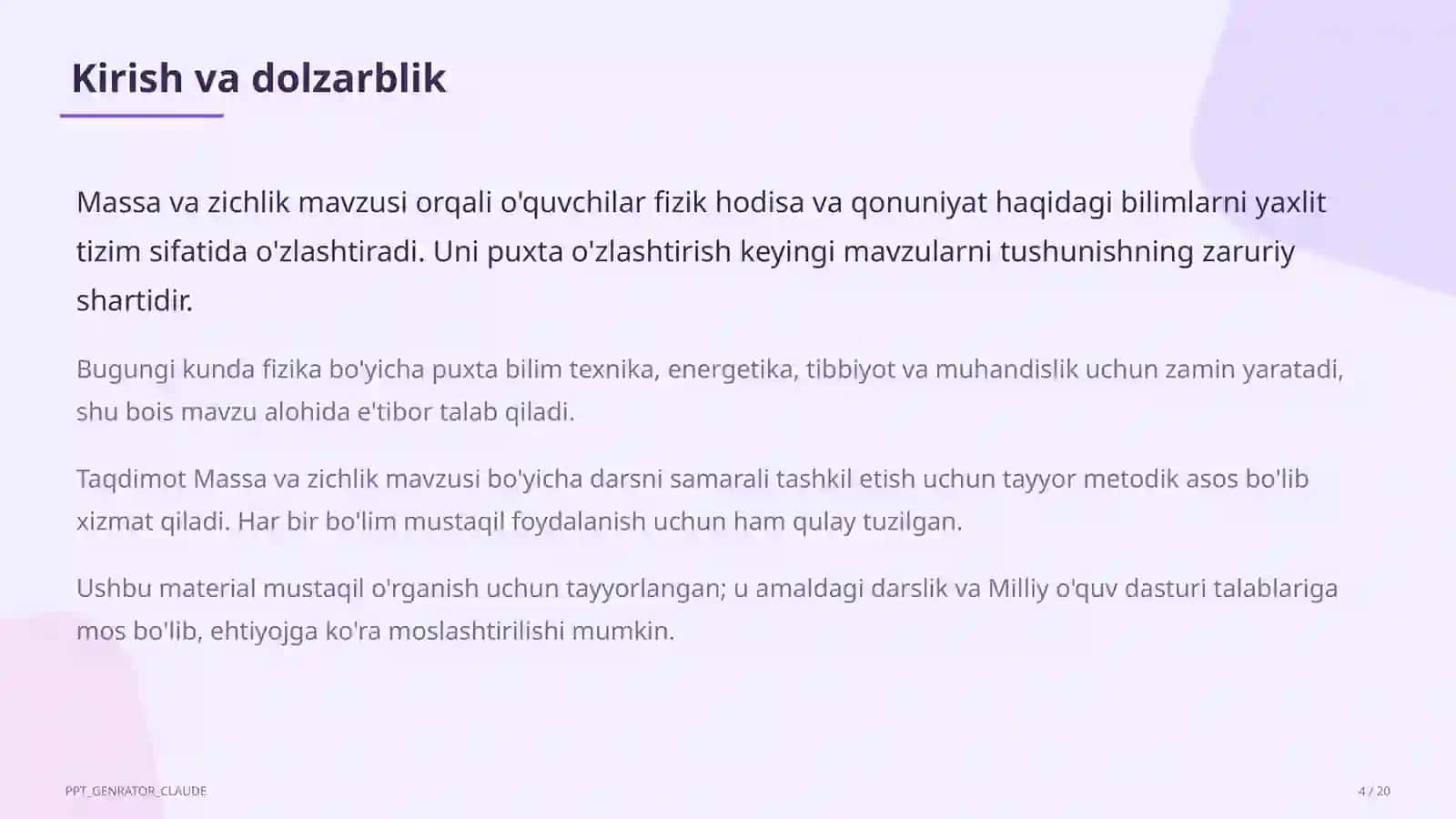 Massa va zichlik (6-sinf) 4