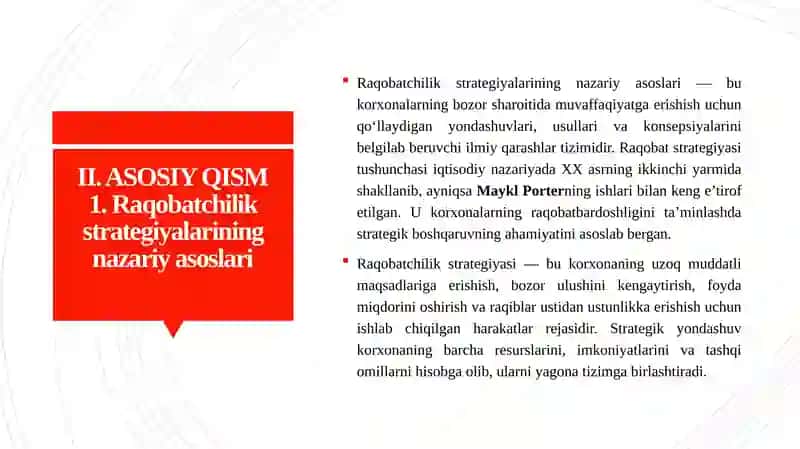 Raqobatchilik strategiyalarining nazariy asoslari 4