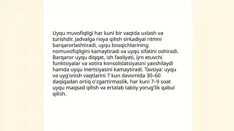 Uyqu gigiyenasi va kognitiv samaradorlik 4