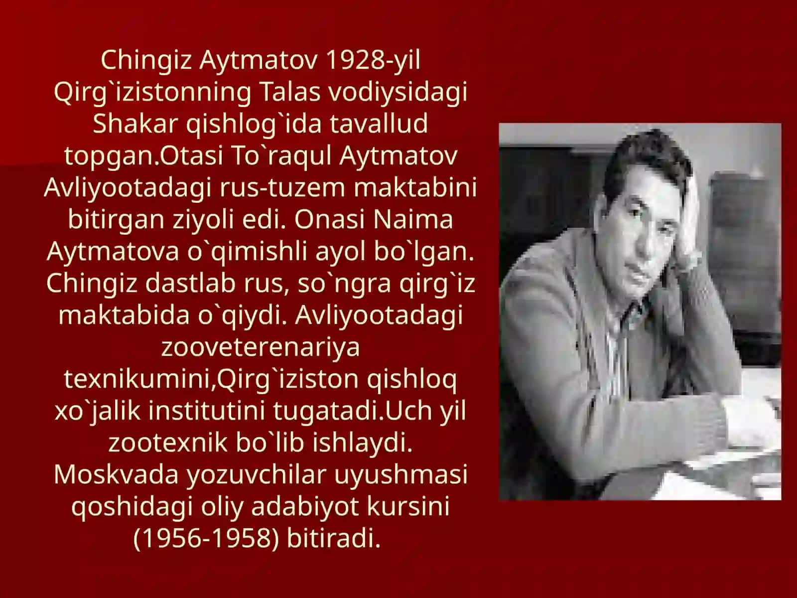 Chingiz Aytmatovning hayoti va ijodi 4