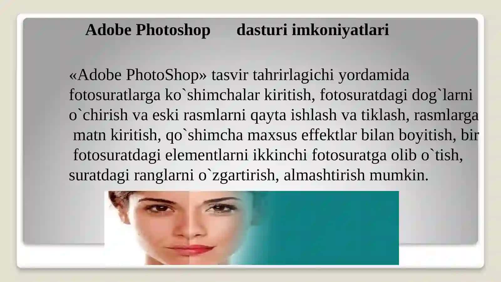 Adobe Photoshop dasturi haqida 4
