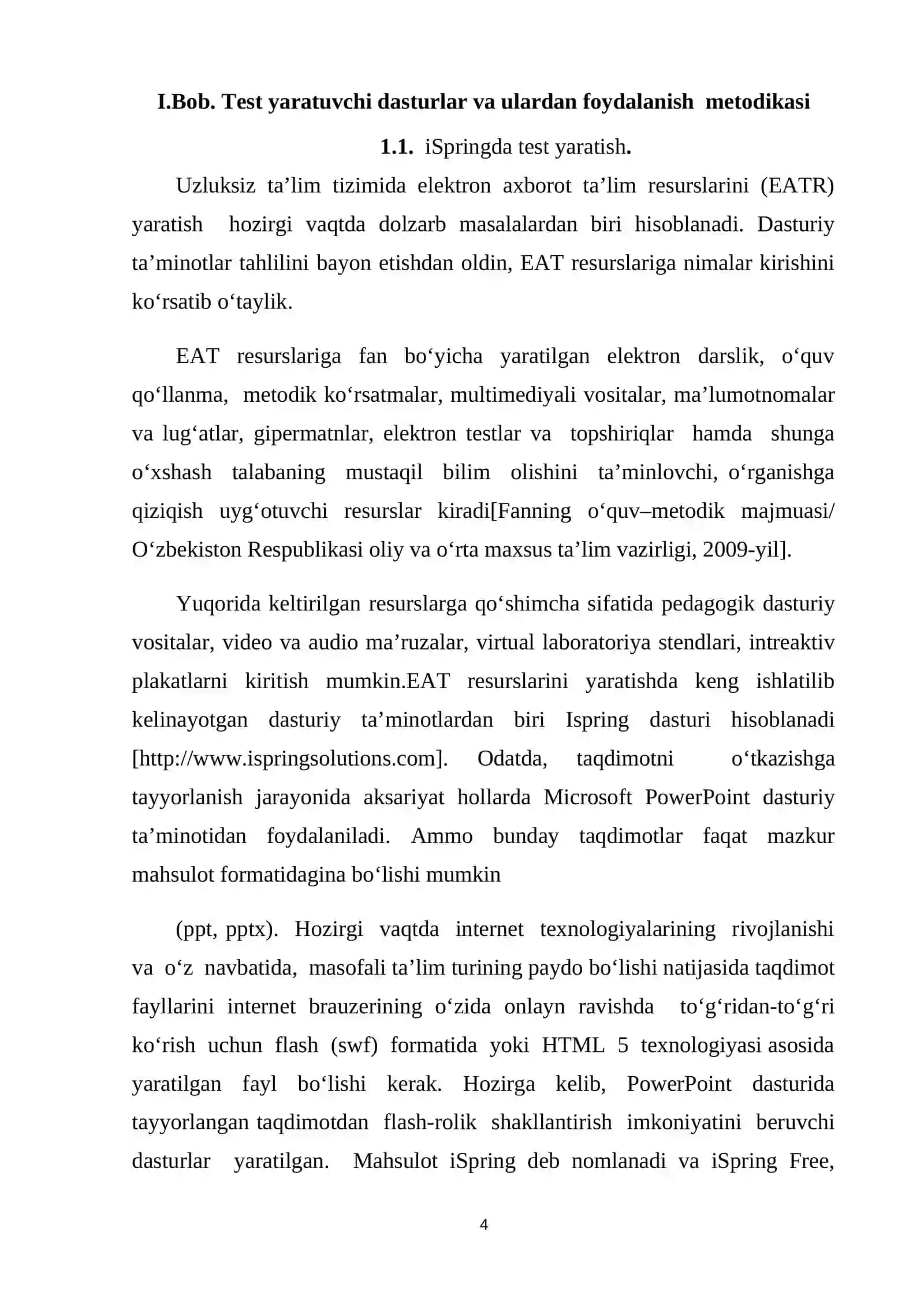 Test yaratuvchi dasturlar va ulardan foydalanish metodikasi 4