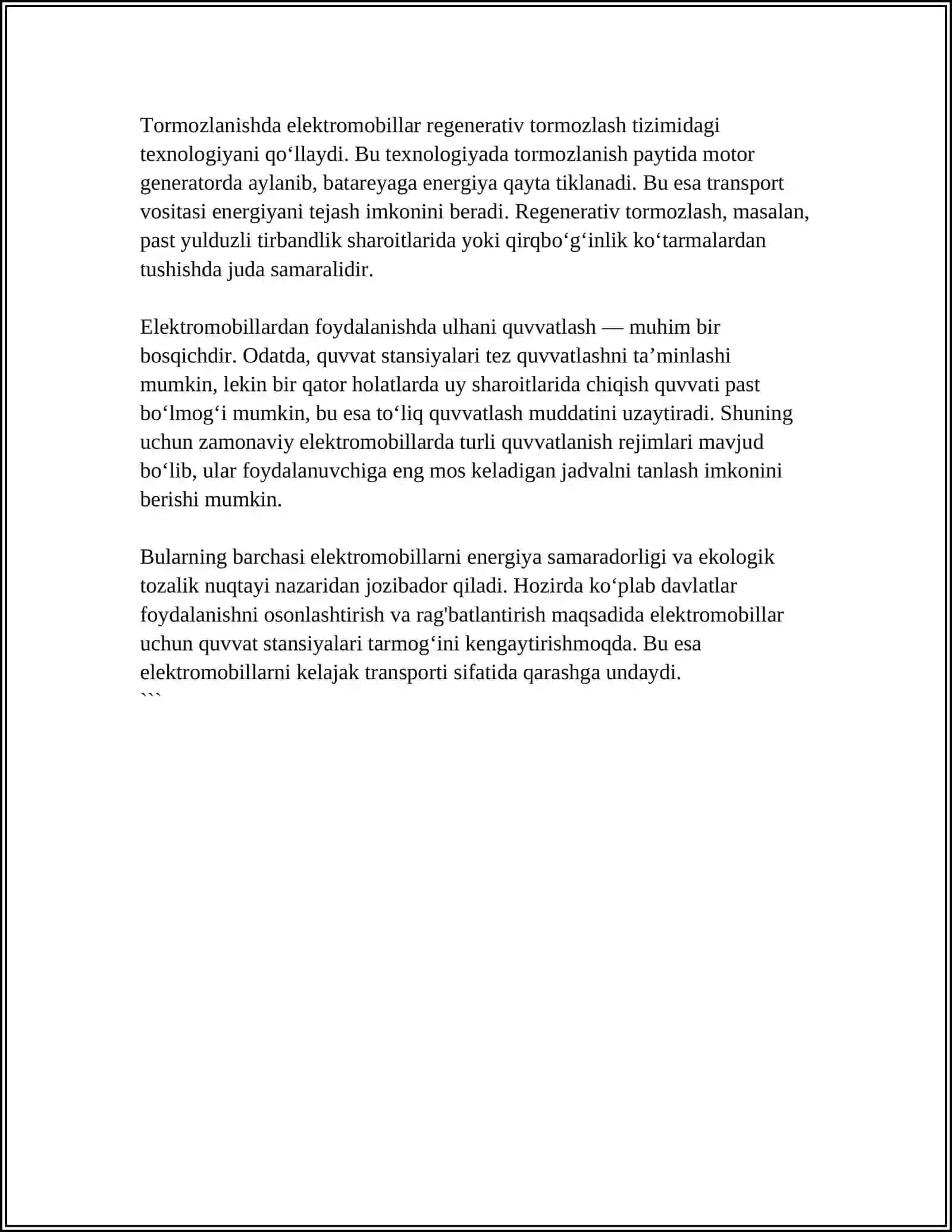 Elektromobillar ishlash printsiplari 4