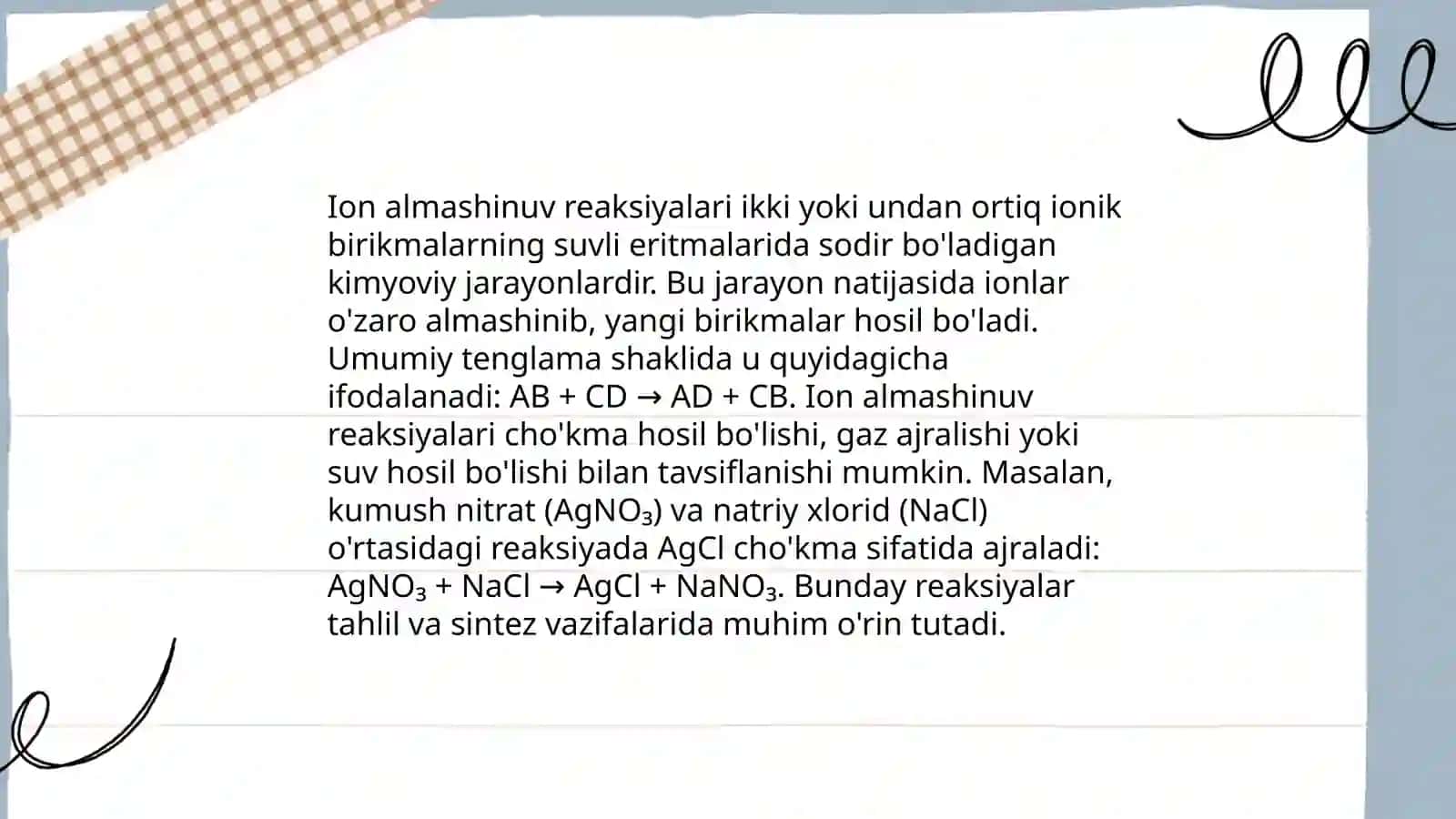 Ion almashinuv reaksiyalari 4