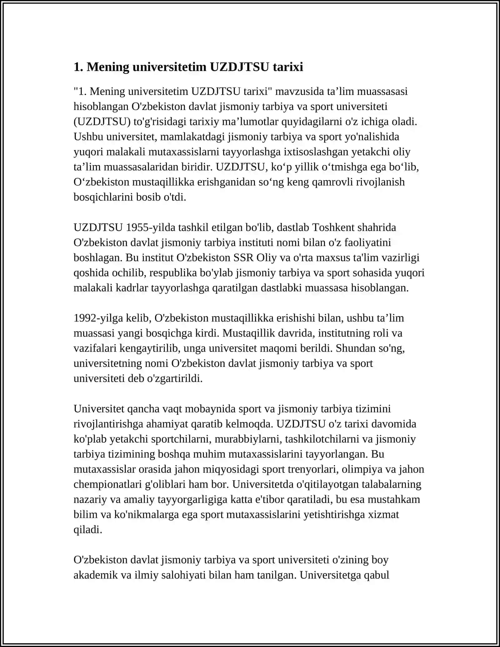 Mening universitetim UZDJTSU 4