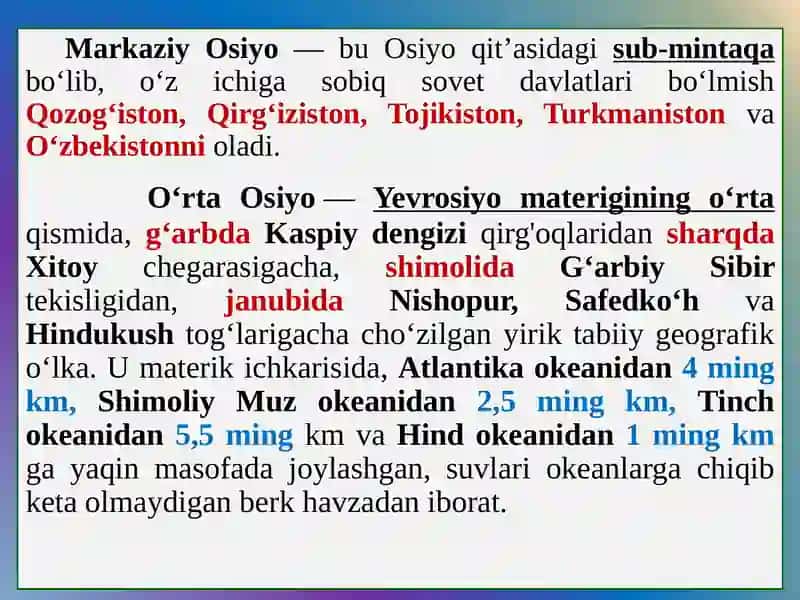 O'zbekistonning tarixiy geografik o‘rni va tabiiy iqlim sharoitlari 4