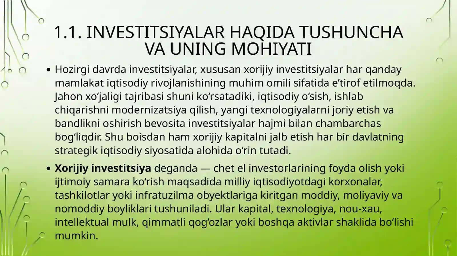 O‘zbekiston Respublikasi investitsiya siyosati 4