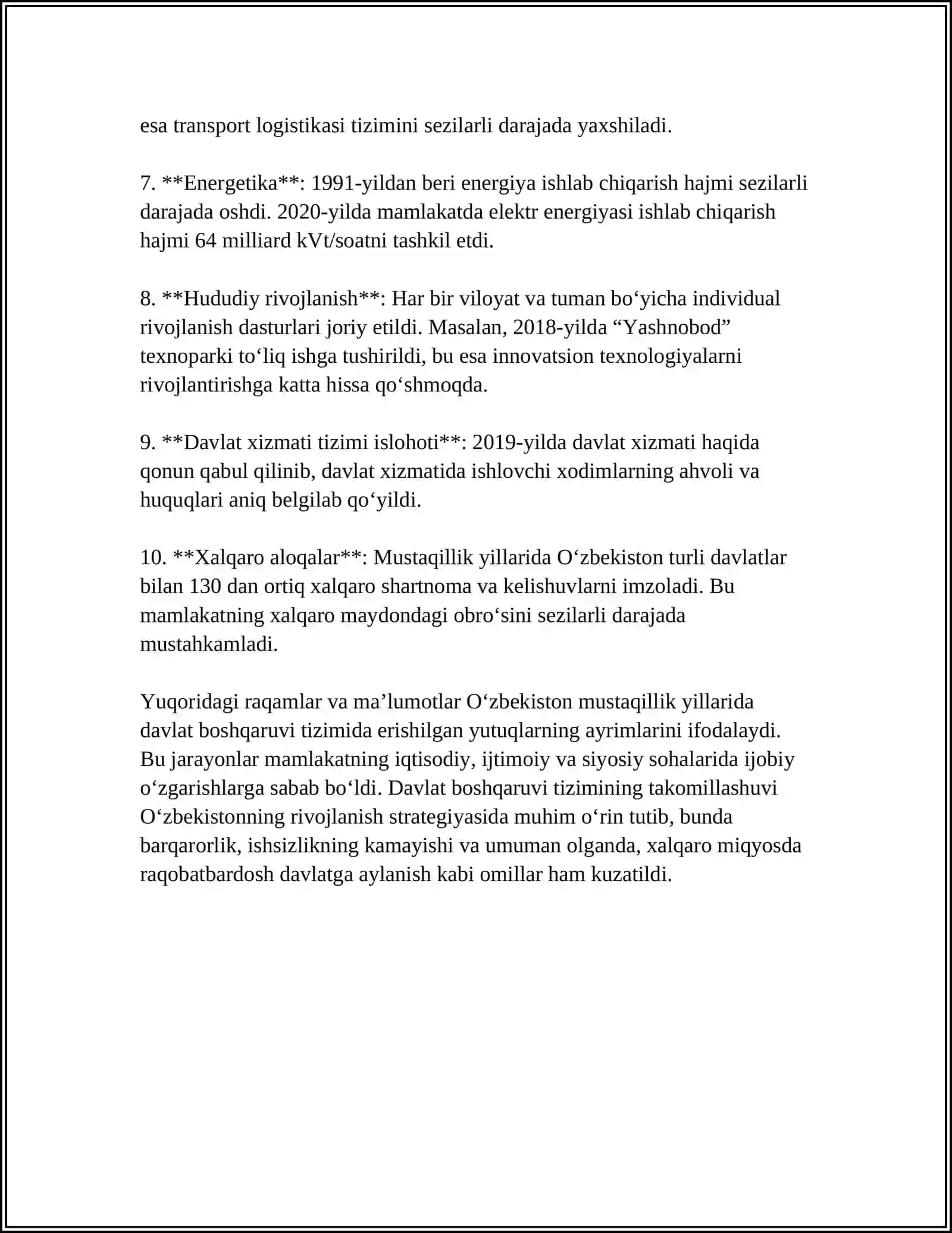 MUSTAQILLIK YILLARIDA DAVLAT BOSHQARUV TIZIMIDA AMALGA OSHIRILGAN ISLOHOTLAR 4