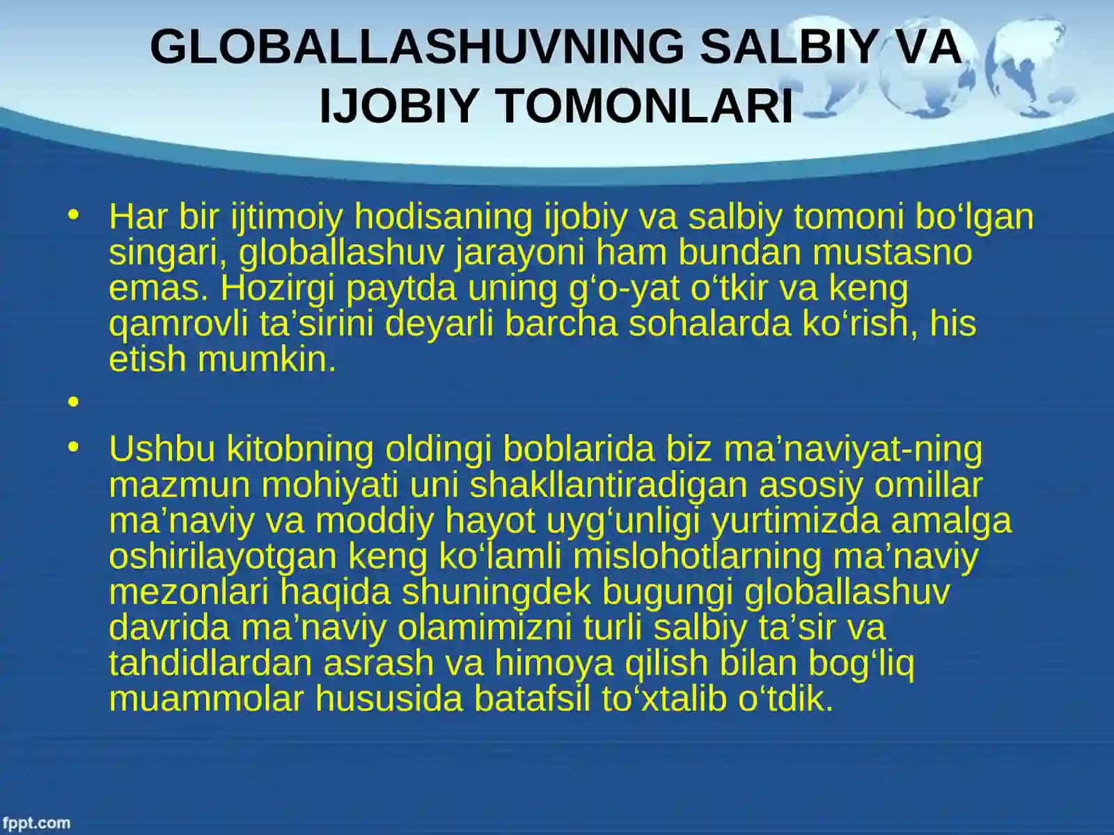 Globallashuvning Salbiy va Ijobiy Tomonlari 4