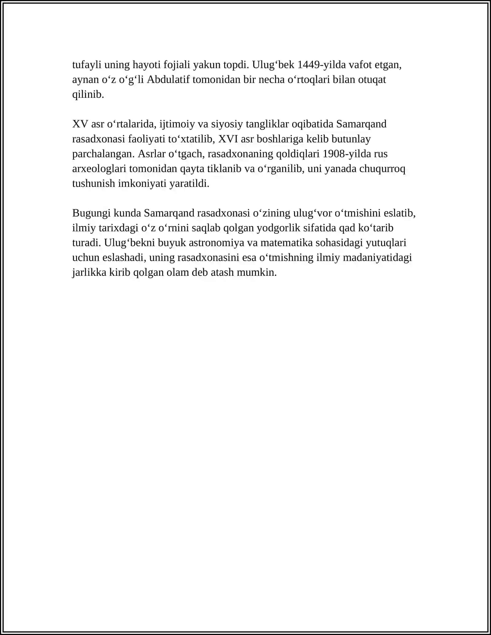 ULUG’BEKNING ASTRONOMIYAGA QO’SHGAN HISSASI 4