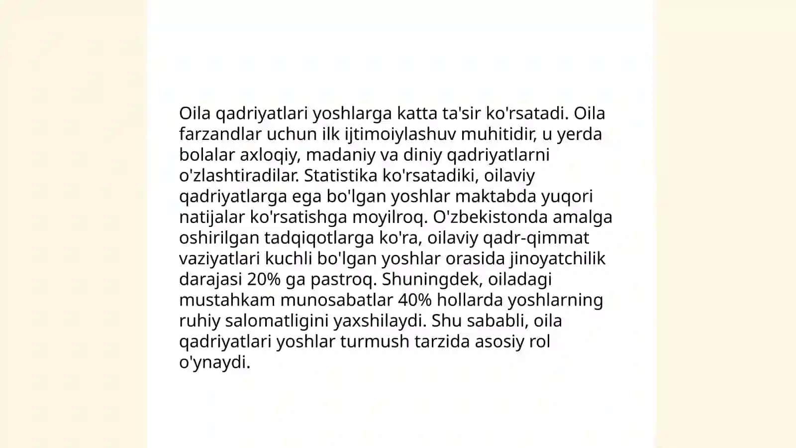 Yosh avlod tarbiyasida oilaning oʻrni haqida mutaffakirlar talimoti 4