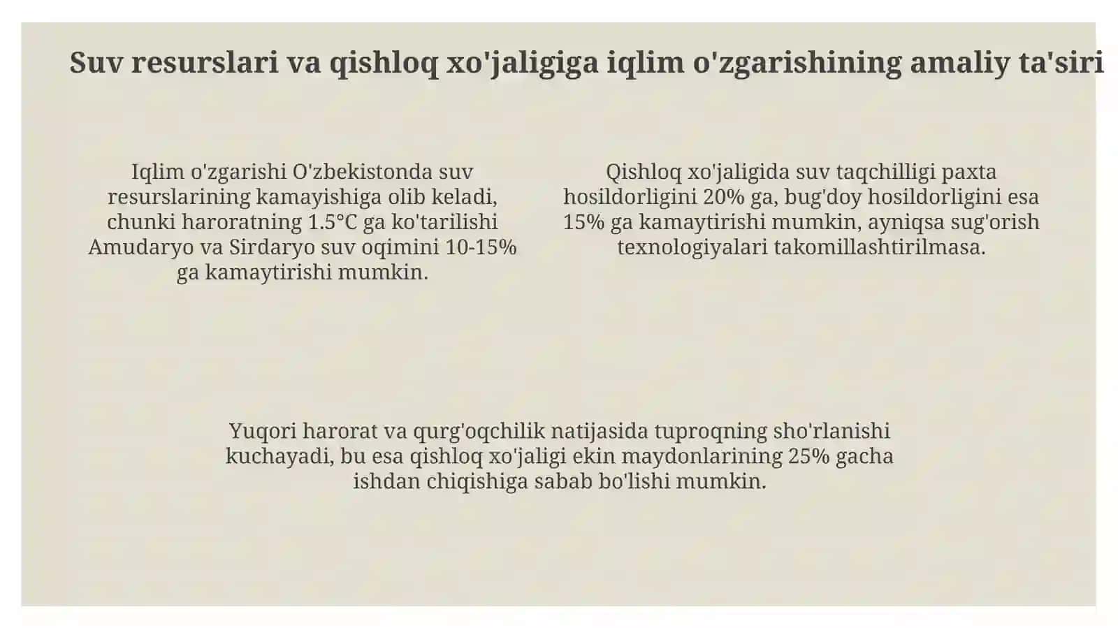 O'zbekistonda Iqlim O'zgarishi 4
