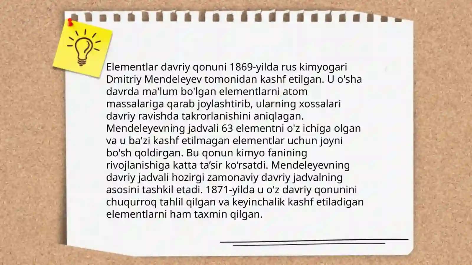 D.I.Mendeleyevning elementlar davriy qonuni va davriy jadvalining yaratilishi 4