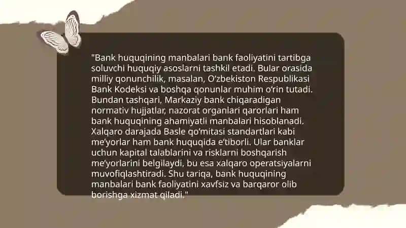 Bank huquqi normalari tushunchasi va xususiyatlari 4