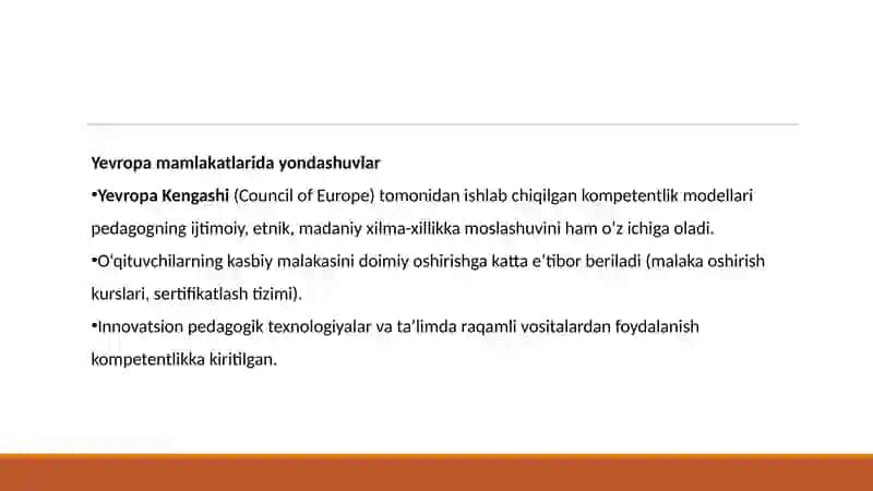 Rivojlangan Mamlakatlarda Pedagogik Kompetentlik 4