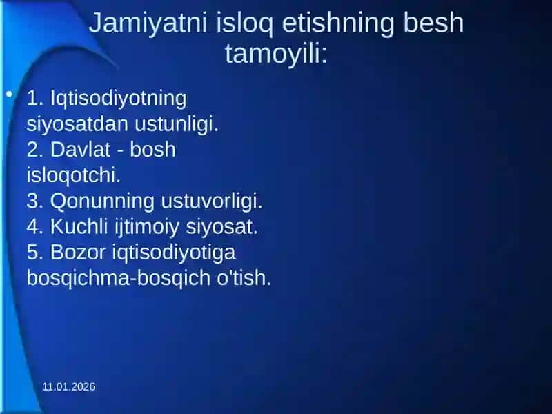 O'zbekiston Respublikasi taraqqiyot o'zbek modeli 4