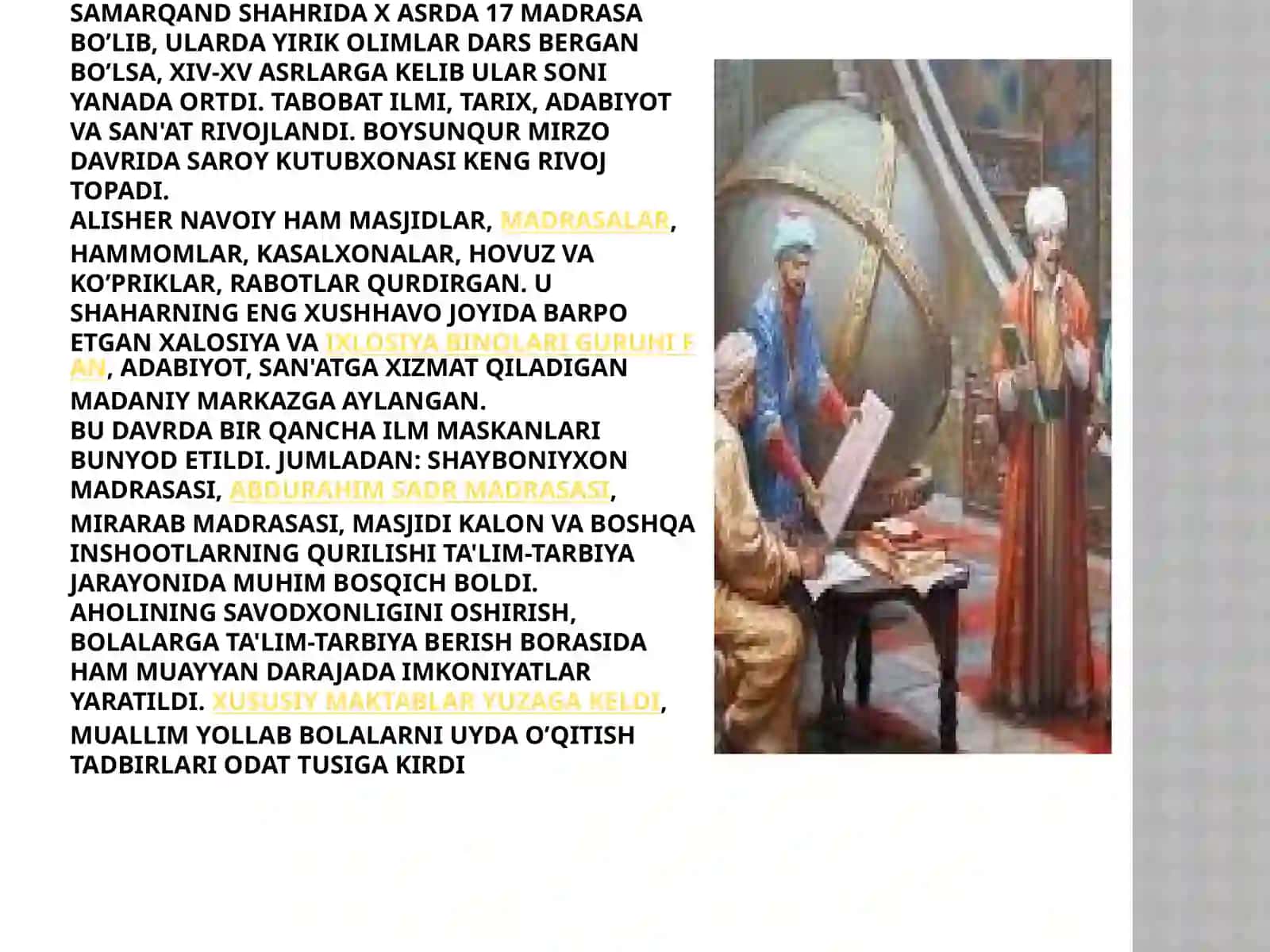 Temuriylar davrida ta’lim-tarbiya va pedagogik g’oyalari taraqqiyoti 4