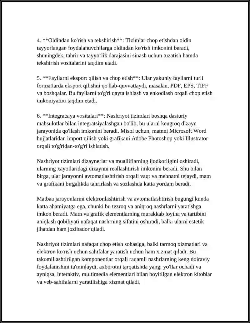 NASHRIYOT TIZIMLARI VA PAGE MAKER DASTURI 4