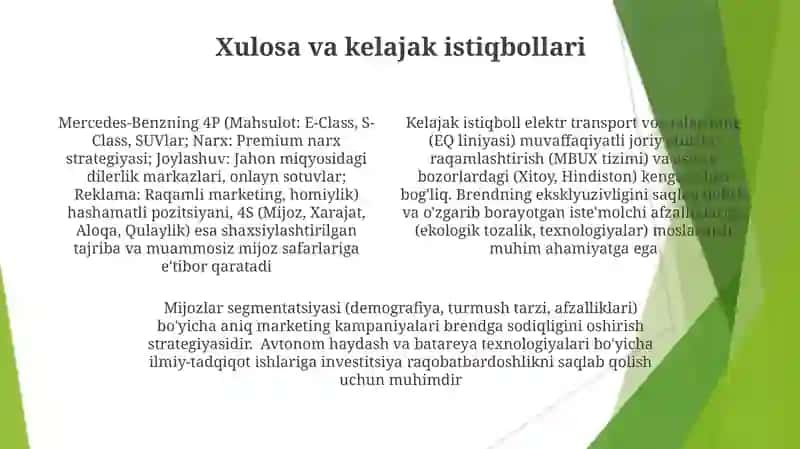 Mercedes-Benz marketing miks (4P) 4