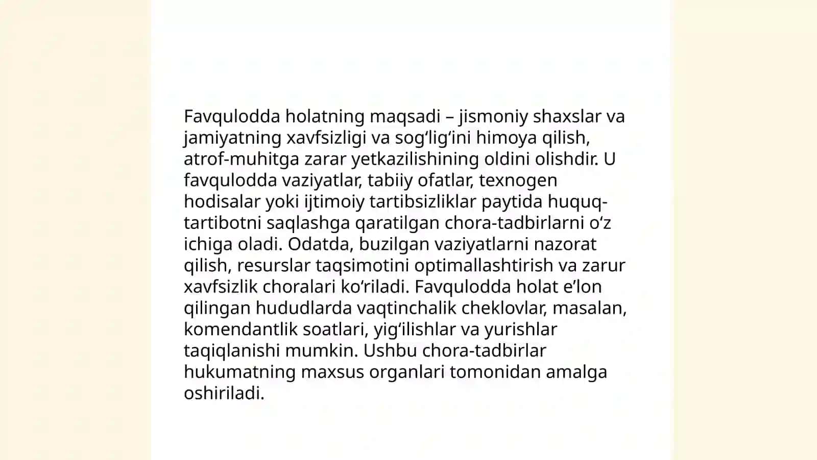 Favqulodda holat to'g'risida 4
