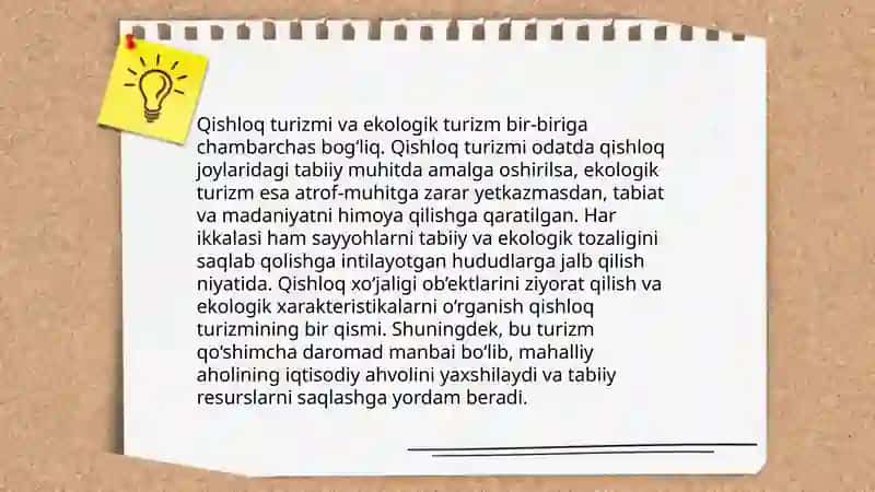 O'zbekistonda qishloq turizmining rivojlanish holati 4
