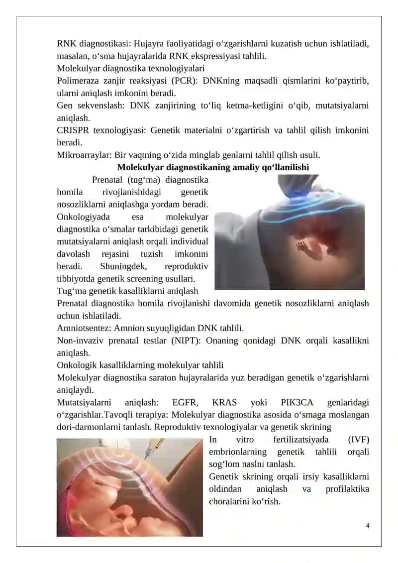 Genetik kasalliklarning molekulyar diagnostikasi asoslari 4