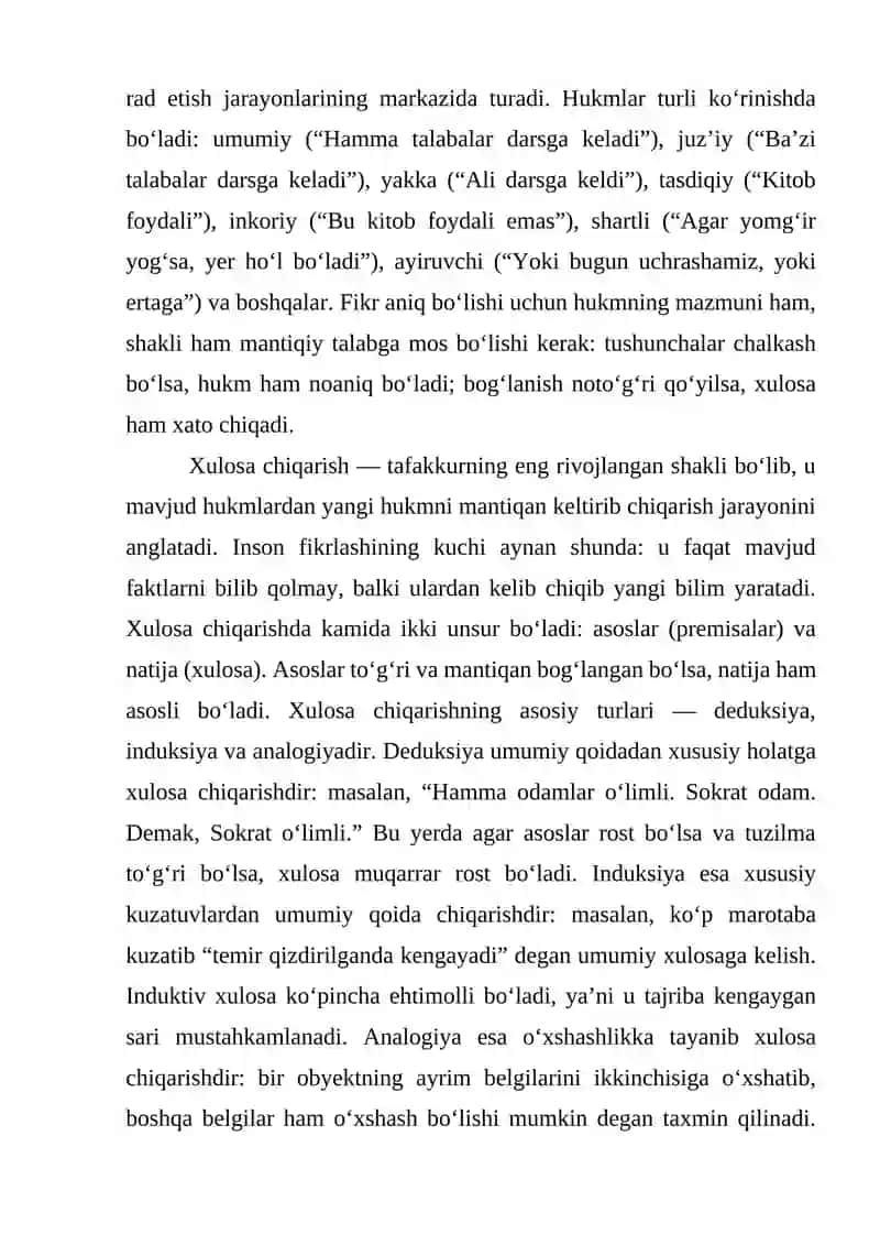Tafakkurning mantiqiy shakllari va qonunlari 4