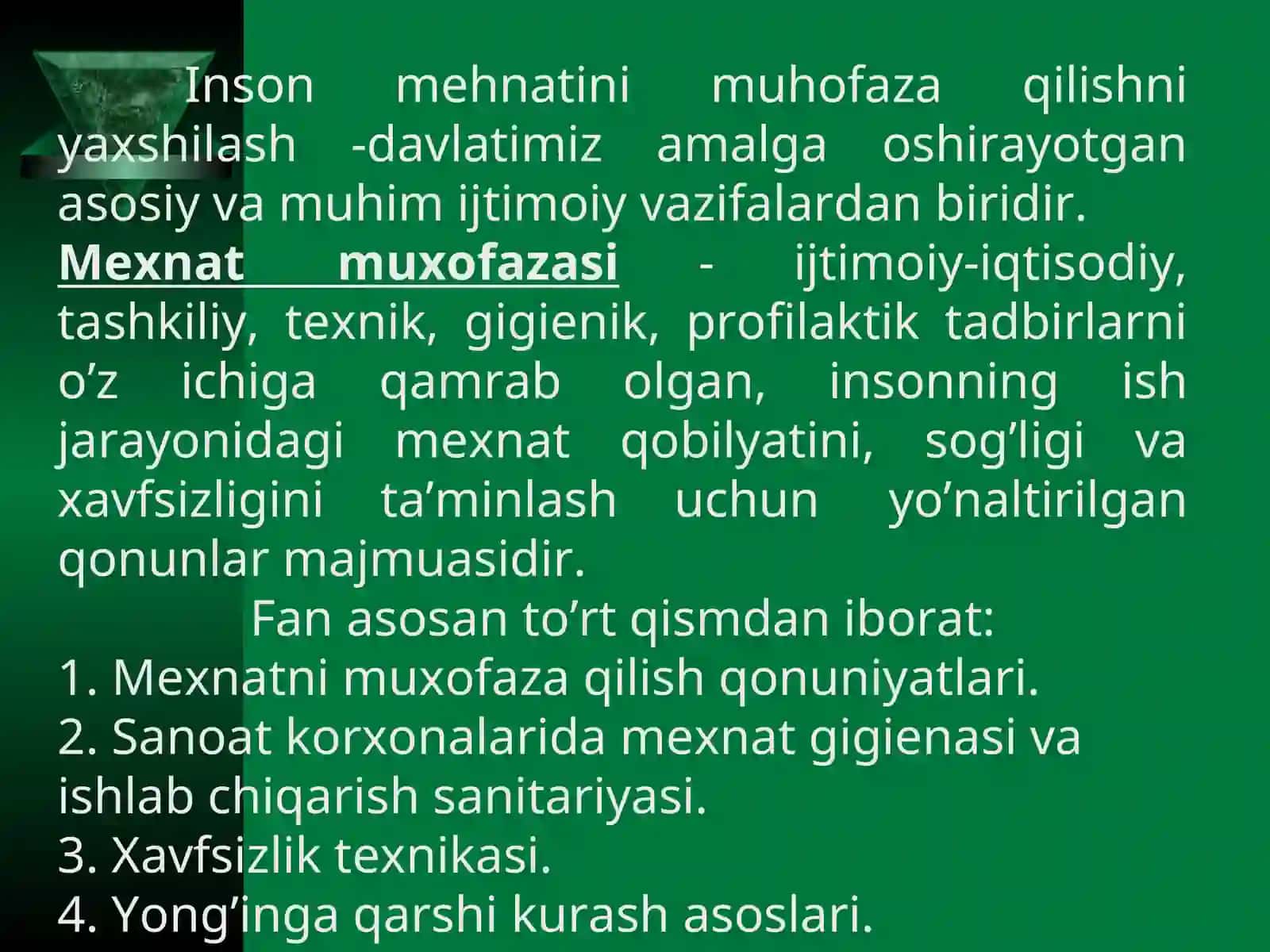 MEHNAT MUXOFAZASI 4