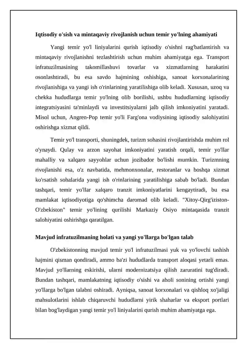 Temir yo'l transportida yangi yoʻl liniyalari qurilishi 4