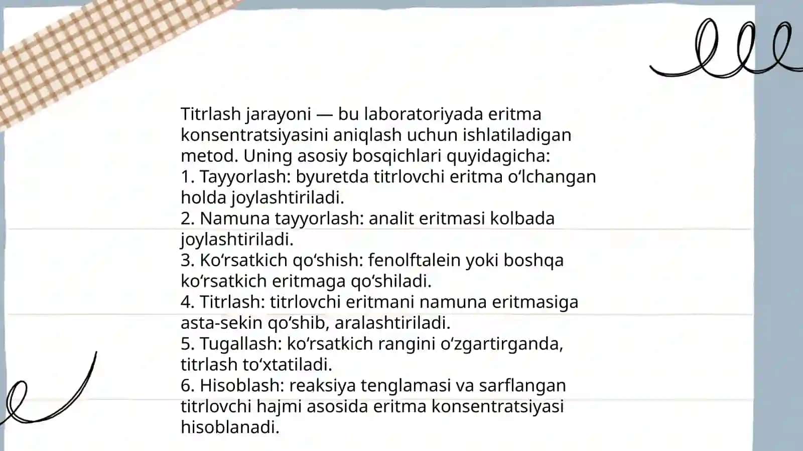 Titrlash usuli hamda uning farmatsiyadagi ahamiyati 4