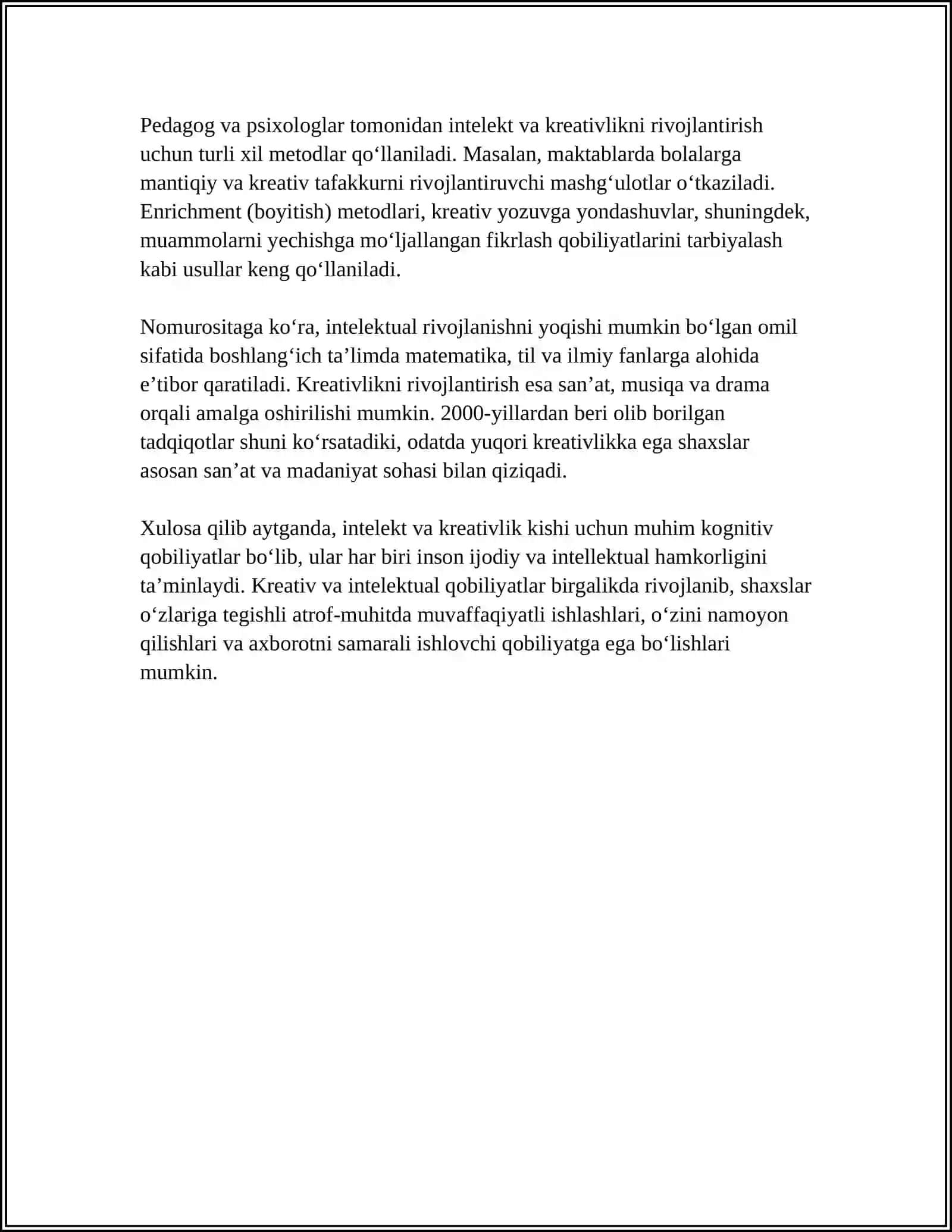 INTELLEKT VA KREATIVLIK 4