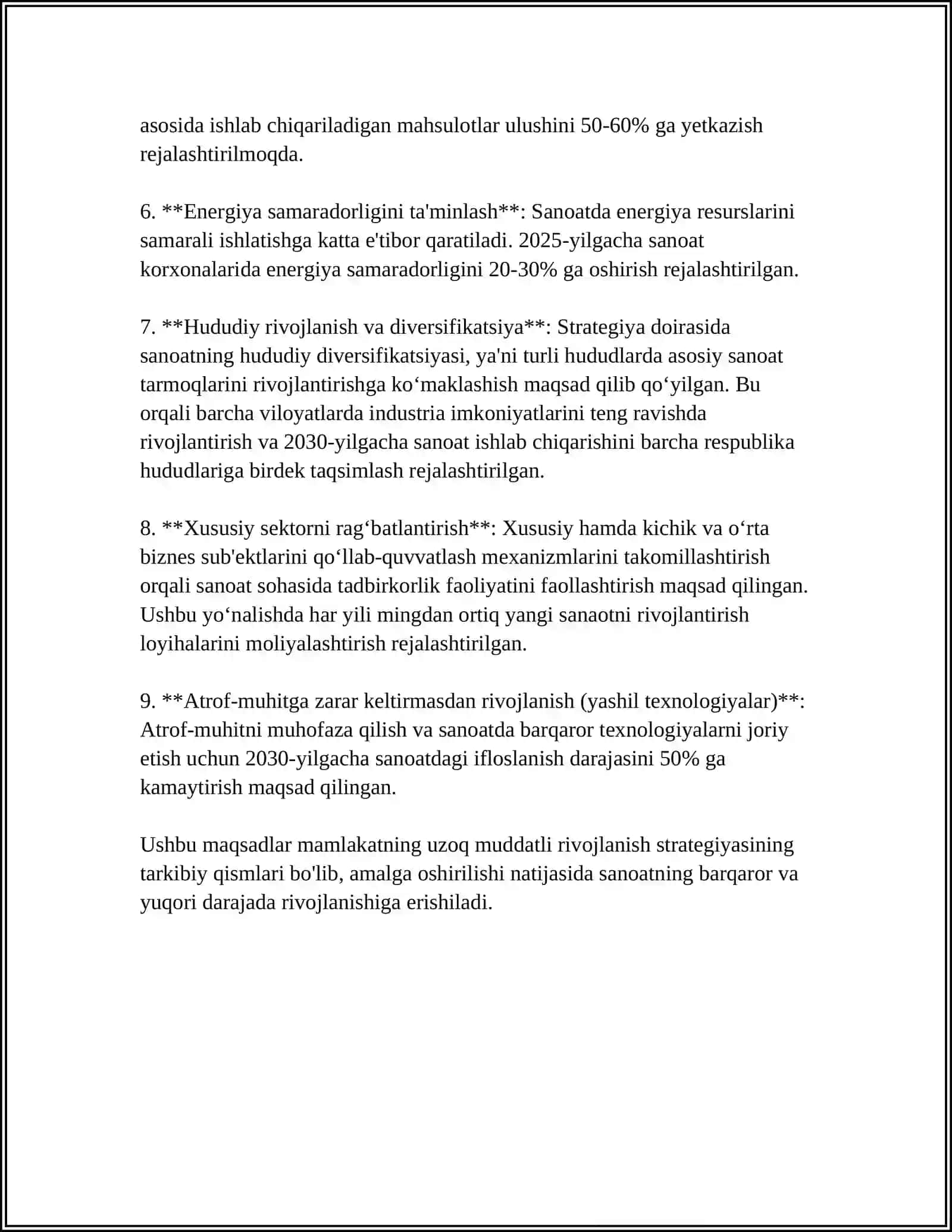 Sanoat strategiyasining tarifi va ob'ektlari 4